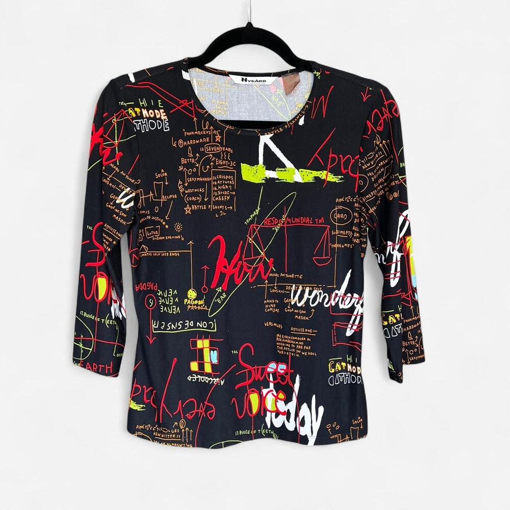Vintage Y2k Nygard Womens Top with writing graphics